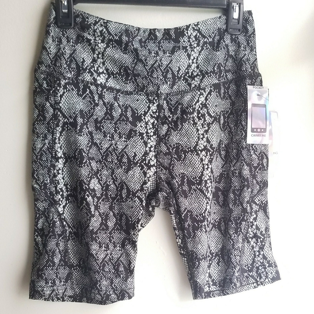 Large Snake Print Biker Shorts